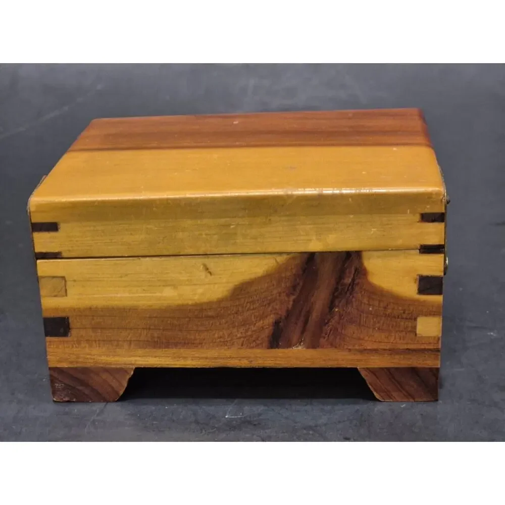 MCM Mini Cedar Chest Trinket Box Dovetail Brass Hinges 3x2x1.5